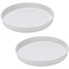 Amolliar Lazy Susan Turntable Organizer, White 10" 2Pack, Non-Skid Metal Rotating Spice Rack, Under Sink Organizer Bundle With 4Pc Apothecary Jars Bathroom Vanity Storage Organizer Set, Brushed Nickel view 2
