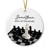 Chess Ornament, Personalized Name Chess Player Christmas Tree Ornament, King of The Board Ceramic Ornament Gifts for Chess Lovers, Customized Chess Club Ornaments Christmas 2026, Chessboard Decor view 1