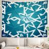 Shrahala Blue Winter Snowflakes Wall Tapestry, Seamless White Blue Geometric Wall Hanging Large Tapestry Decoration Polyester Fiber White Hem Around for Dorm Room Bedroom 39.1 x 59.1 in view 1