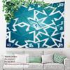 Shrahala Blue Winter Snowflakes Wall Tapestry, Seamless White Blue Geometric Wall Hanging Large Tapestry Decoration Polyester Fiber White Hem Around for Dorm Room Bedroom 39.1 x 59.1 in view 3