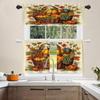 Shrahala Thanksgiving Harvest Basket Kitchen Valances, Fruits Pumpkin Green Leaves Half Window Curtain Window Treatment Multilayer Polyester Blackout for Living Room Bathroom 2 Pack 52 x 16 in view 2