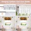 Shrahala Thanksgiving Harvest Basket Kitchen Valances, Fruits Pumpkin Green Leaves Half Window Curtain Window Treatment Multilayer Polyester Blackout for Living Room Bathroom 2 Pack 52 x 16 in view 4