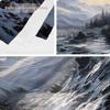 Batmerry Winter New Year Tapestry, Sunshine Snow Mountains Rivers Forests Wall Art Hanging Decoration Polyester Fiber White Ruffled Around for Dorm Room Bedroom Living Room, 39.1x59.1 inches view 4