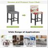 Christmas Bar Stool Chair Covers Set of 2 with Back,Stretch Barstool Slipcovers Washable,Poinsettia Berries Pine Cones Snowflake Xmas Pub Counter Height/Swivel/Cafe/Dining Room Chairs Seat Cover view 3