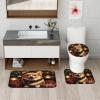 DESIHOM 4PCS Christmas Corgi Dog Shower Curtain Sets with Non-Slip Rug, U Shape and Toilet Lid Cover Mat, Funny Puppy Xmas Animal Gift Bath Decor, Bathroom Accessory with Hooks view 4