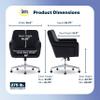 Serta Ashleigh Modern Office Chair, Channel-Tufted Design, Pocket Coil Seat Cushion, Stylish Mid-Century Accent Armchair, Women's Vanity or MakeupChair, Chrome Swivel Base, Black Velvet Fabric view 2