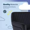 Serta Ashleigh Modern Office Chair, Channel-Tufted Design, Pocket Coil Seat Cushion, Stylish Mid-Century Accent Armchair, Women's Vanity or MakeupChair, Chrome Swivel Base, Black Velvet Fabric view 4