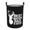 Best Buckin Dad Ever Large Laundry Basket,Bathroom,Waterproof,Collapsible Round Clothes Basket Freestanding Laundry Hamper view 1