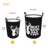 Best Buckin Dad Ever Large Laundry Basket,Bathroom,Waterproof,Collapsible Round Clothes Basket Freestanding Laundry Hamper view 2