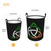 Celtic Knot Irish Large Laundry Basket,Bathroom,Waterproof,Collapsible Round Clothes Basket Freestanding Laundry Hamper view 2