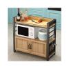 yanzhuen001 Kitchen Mobile Shelf, Kitchen Table Vegetable Cutting Table Kitchen Storage Rack Multifunctional Operation Table Simple Small Long Table for Household Use,Cart view 1