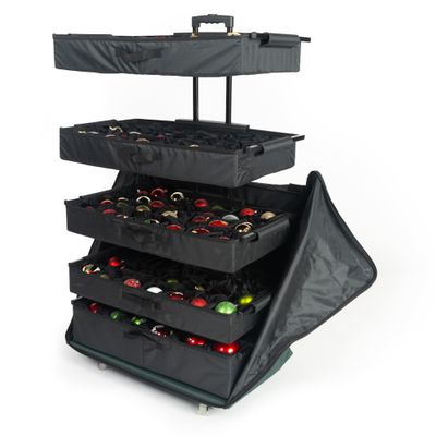 [Telescoping Christmas Ornament Storage Box with Dividers] - Ornament Keeper (Holds 140 Ornaments up to 4-6 Inches Tall by Nearly Any Width and Length) | Removable Trays with Moving Separators