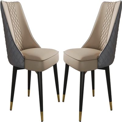 2PCS Dining Chair, Upgraded Latex Cushion Back Chair, Italian Cafe/Western Restaurant/Dessert Shop Leisure Chair, Iron Black Gold Chair Leg Home Bedroom Makeup Chair (Color : F)