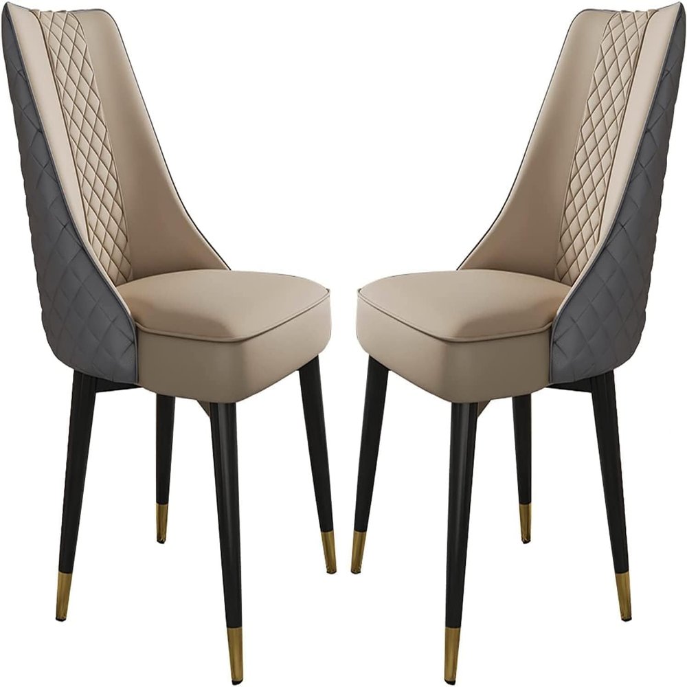 2PCS Dining Chair, Upgraded Latex Cushion Back Chair, Italian Cafe/Western Restaurant/Dessert Shop Leisure Chair, Iron Black Gold Chair Leg Home Bedroom Makeup Chair (Color : F)