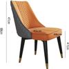 2PCS Dining Chair, Upgraded Latex Cushion Back Chair, Italian Cafe/Western Restaurant/Dessert Shop Leisure Chair, Iron Black Gold Chair Leg Home Bedroom Makeup Chair (Color : F) view 3