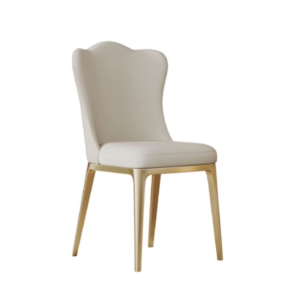 Dining Chairs Set of 2 PU Leather Upholstered Kitchen Chairs Featured Tub Chair with High Backrest and Metal Legs for Dining Room, Living Room, Bedroom, Lounge Reception