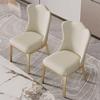Dining Chairs Set of 2 PU Leather Upholstered Kitchen Chairs Featured Tub Chair with High Backrest and Metal Legs for Dining Room, Living Room, Bedroom, Lounge Reception view 2