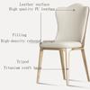 Dining Chairs Set of 2 PU Leather Upholstered Kitchen Chairs Featured Tub Chair with High Backrest and Metal Legs for Dining Room, Living Room, Bedroom, Lounge Reception view 4
