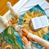 Sunflower Blanket Sunflower Throw, Sunfower Gifts for Women,Sunflower Gifts Bedding Decor White Throw Blanket,Sunflower Decorations Warm Soft Sherpa Winter Blanket (Faux Quilt Pattern) view 4
