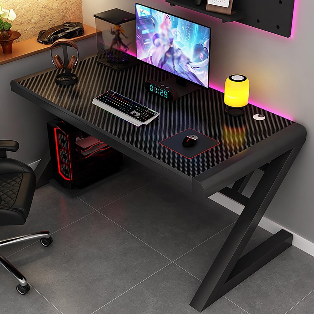 NOBBAT Computer Gaming Desk Gaming PC Desk Computer Desk 80/90/100/110/120/130/140/150/160cm Office Work Desk Student and Worker Laptop Table with Shelves Modern Style Desks Bedroom Home(120x60x74cm)