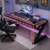 NOBBAT Computer Gaming Desk Gaming PC Desk Computer Desk 80/90/100/110/120/130/140/150/160cm Office Work Desk Student and Worker Laptop Table with Shelves Modern Style Desks Bedroom Home(120x60x74cm) view 2