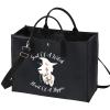 LEVLO Witch Canvas Tote Bag - Witchy Gift with Soul Of a Witch & Heart Of a Hippie Shoulder Bag - Magic Merchandise view 1