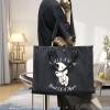 LEVLO Witch Canvas Tote Bag - Witchy Gift with Soul Of a Witch & Heart Of a Hippie Shoulder Bag - Magic Merchandise view 3