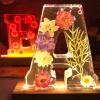 Handmade Floral Resin Letter Night Light with LED, Personalized DIY Name Light (T) view 2