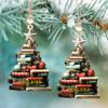 Personalized Christmas Book Tree Name Ornament, Bookworm Gifts, Book Ornament, 2024 Christmas Ornaments-Flat Printed Acrylic Ornament, Love Book Ornament Gift, Xmas Gift view 2