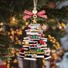 Personalized Christmas Book Tree Name Ornament, Bookworm Gifts, Book Ornament, 2024 Christmas Ornaments-Flat Printed Acrylic Ornament, Love Book Ornament Gift, Xmas Gift view 3