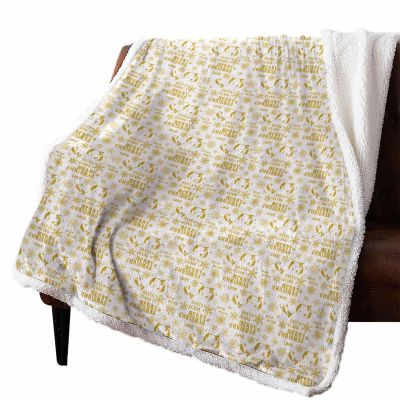 FortuneHouse8 Christmas Sherpa Blanket Merry Chrismtas Sherpa Throw Blanket Soft Cozy Fuzzy Snowflake Yellow Fleece Flannel Plush Blankets Warm Throw Blankets for Couch Sofa Bed 50" x 60"