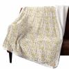 FortuneHouse8 Christmas Sherpa Blanket Merry Chrismtas Sherpa Throw Blanket Soft Cozy Fuzzy Snowflake Yellow Fleece Flannel Plush Blankets Warm Throw Blankets for Couch Sofa Bed 50" x 60" view 1