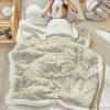 FortuneHouse8 Christmas Sherpa Blanket Merry Chrismtas Sherpa Throw Blanket Soft Cozy Fuzzy Snowflake Yellow Fleece Flannel Plush Blankets Warm Throw Blankets for Couch Sofa Bed 50" x 60" view 3