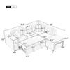 86.6-Inch L-Shaped Sectional Couch Pull-Out Sofa Bed, Modern Upholstered Corner Sofa with Movable Ottoman, Storage Drawer, 2 Charging Ports and 2 Cup Holders for Living Room Apartment - Grey view 2