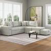 86.6-Inch L-Shaped Sectional Couch Pull-Out Sofa Bed, Modern Upholstered Corner Sofa with Movable Ottoman, Storage Drawer, 2 Charging Ports and 2 Cup Holders for Living Room Apartment - Grey view 3