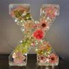 Handmade Floral Night Light, Floral Resin Night Light Letter, Floral Resin Letter Lamp with LED Light, Handmade Floral Resin Letter Night Light, Personalized DIY Floral Letter Name Night Light (X) view 1