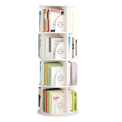 MUYRJLZX Bookshelf Tower Standing Bookcase Wood Plastic 360 Rotating Bookshelf Storage Shelf Multi-Layer Bookshelves Floor Standing Book Shelf Study Corner