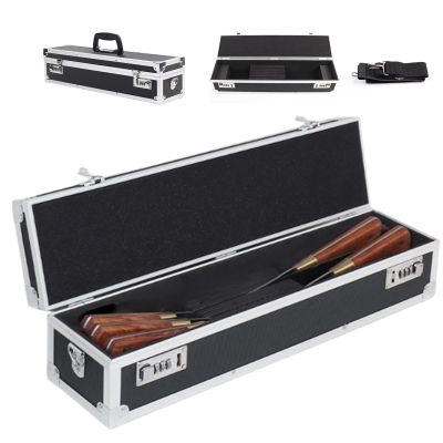 Flydoniso Chefs Knife Case Aluminum Hard Case with Dual Combination Locks Cultery Carrier Portable Knife Organizer Block Holders Protectors With 8 Slots Can Hold Home Kitchen Knife Tools Up To 17.5