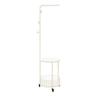 GIZNXBA Coat Rack Freestanding Metal, Coat Rack Stand With Hooks And Baskets, Metal Hall Tree With Storage, Hat Hanger Garment Storage Holder With Wheels For Clothes, Bags, Umbrellas(/White,A) view 1
