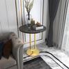 Chic Nordic-Inspired Slate Round Side Table for Modern Homes Gold/Black view 2