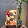 Handmade Floral Resin Letter Night Light with LED, Personalized DIY Name Light (Q) view 4