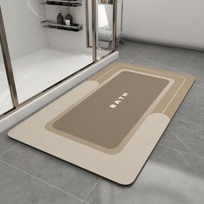 Bath Mat-Bath Mat Rug Non Slip Super Absorbent Stain Resistant Quick Dry Thin Bathroom Rug-Bath Mats for Bathroom Floor Bathtub Vanity-Bathmat Bath Rug Easy Care-17"x27",Beige