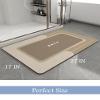 Bath Mat-Bath Mat Rug Non Slip Super Absorbent Stain Resistant Quick Dry Thin Bathroom Rug-Bath Mats for Bathroom Floor Bathtub Vanity-Bathmat Bath Rug Easy Care-17"x27",Beige view 2