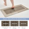 Bath Mat-Bath Mat Rug Non Slip Super Absorbent Stain Resistant Quick Dry Thin Bathroom Rug-Bath Mats for Bathroom Floor Bathtub Vanity-Bathmat Bath Rug Easy Care-17"x27",Beige view 4