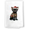 Adorable Christmas Kitchen Hand Towel | Bombay | Pet Animal Lover Gifts view 1