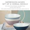 Denby - Impression Mixed Color Cereal Bowls Set of 4-18.6oz Dishwasher Microwave Safe - Scratch Chip Resistant - Modern Angular Shape - Tableware for Nibbles, Dips, Side Dishes, Cereal & Desserts view 2