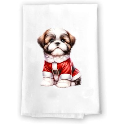 Adorable Christmas Kitchen Hand Towel | Shih Tzu | Pet Animal Lover Gifts