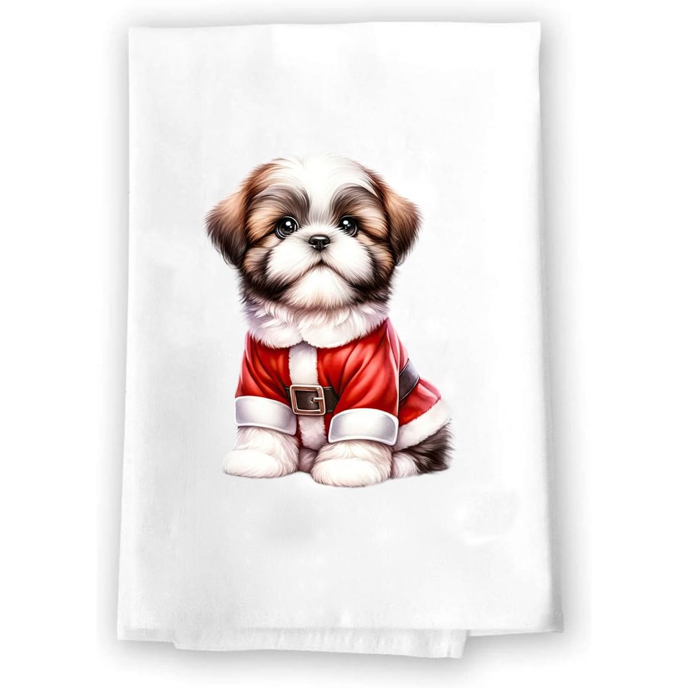 Adorable Christmas Kitchen Hand Towel | Shih Tzu | Pet Animal Lover Gifts