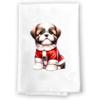Adorable Christmas Kitchen Hand Towel | Shih Tzu | Pet Animal Lover Gifts view 1