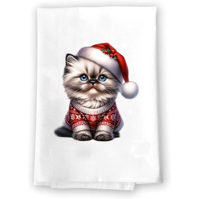 Adorable Christmas Kitchen Hand Towel | Himalayan | Pet Animal Lover Gifts